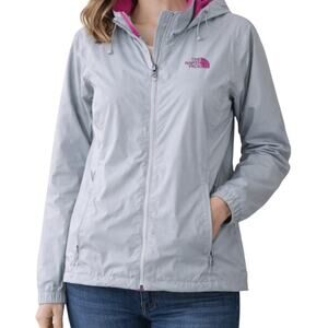 The North Face DryVent Hooded Rain Jacket Windbreaker in Gray & Pink Women’s XS